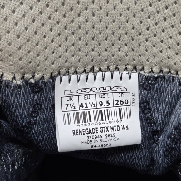 LOWA RENEGADE GTX MID WS - GREY GREEN/PANNA HIKING BOOTS WOMEN'S SIZE 9.5 TRAIL - Picture 9 of 12